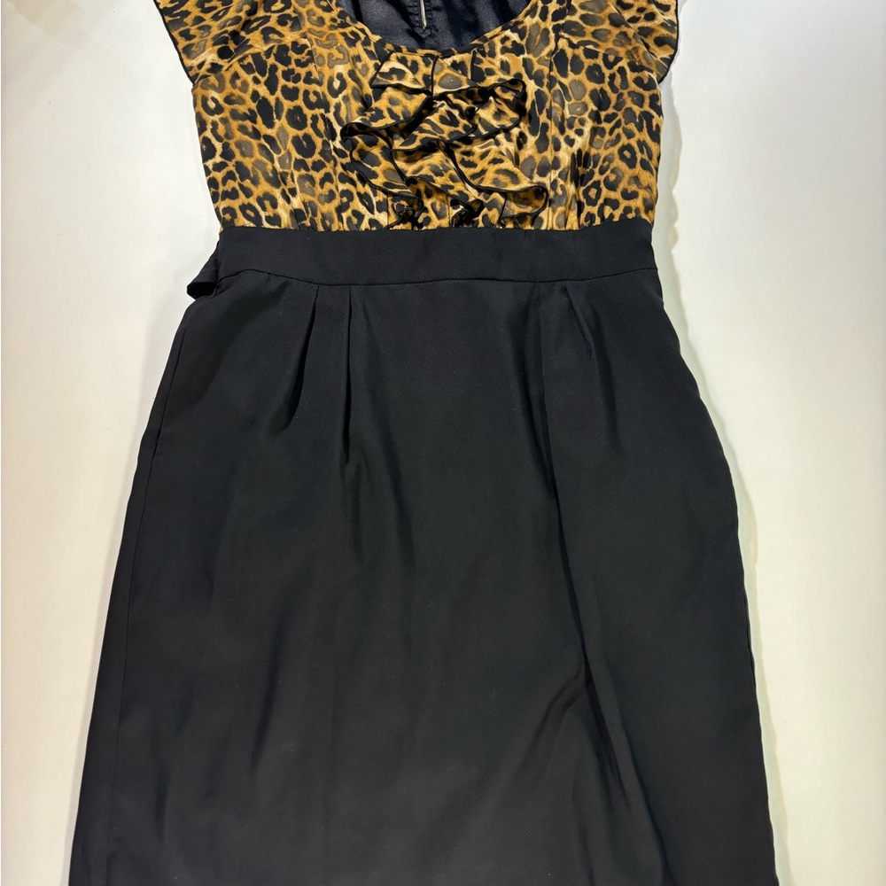 Express Leopard and Black Mini Dress